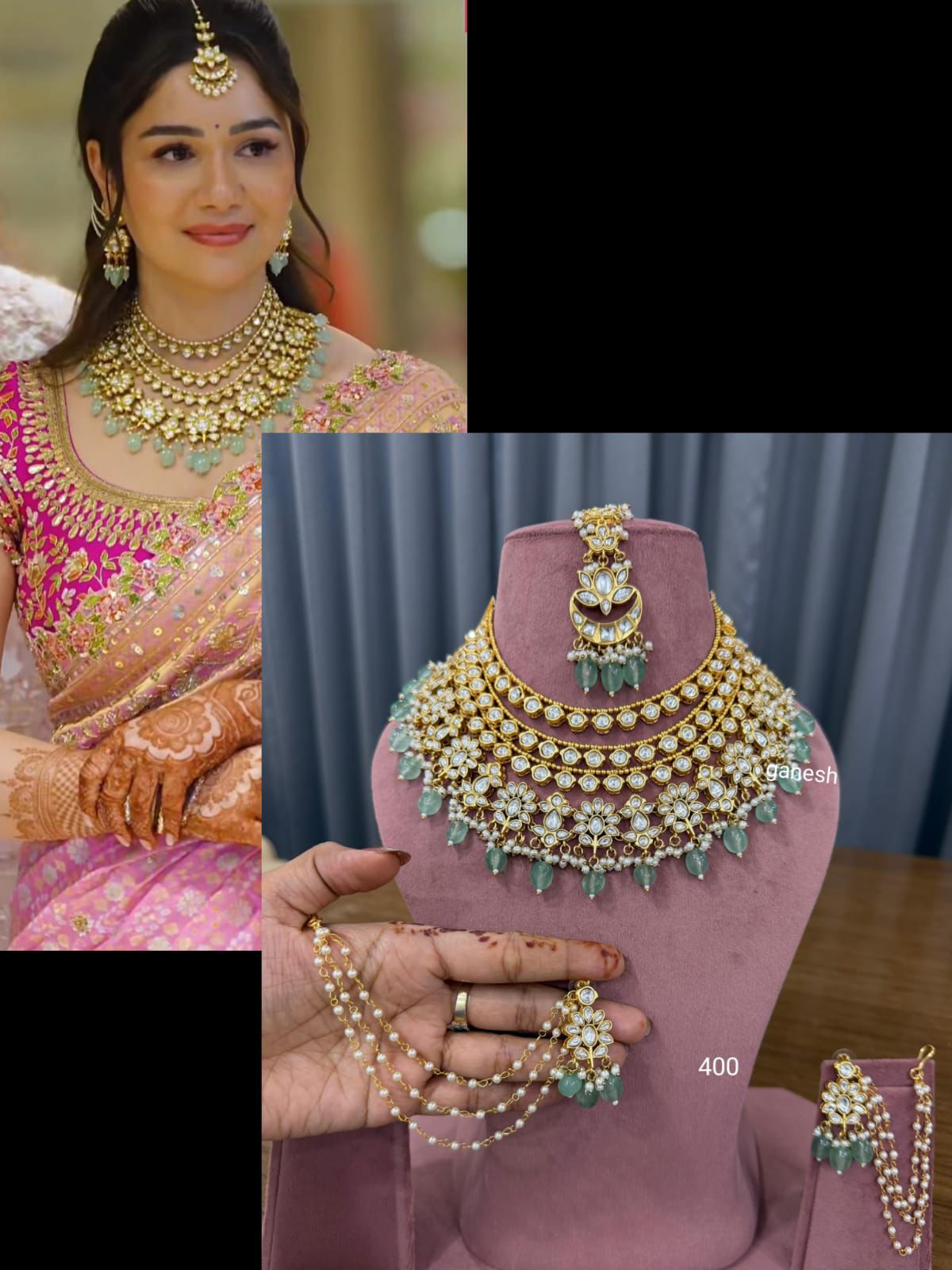 Sara Tendulkar Inspired Bridal Kundan & Polki Jewellery Set Under 4200 ₹ (Free Shipping Across India)