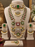 Peacock Emerald Ruby Bridal Set