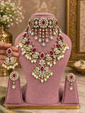 Statement Ruby Red Bridal Choker Set