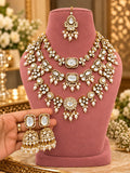 Noor Pearl White Layered Bridal Haar Set