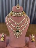 Rajwadi Emerald Green Bridal Set