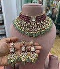 Best Seller: Royal Exquisite Modern Bridal Set With earrings and maangtika