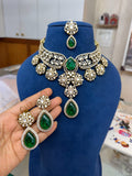 Vasant Emerald Choker Set - full set on mannequin