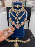 Kalyani Pink Bridal Set - full set on mannequin