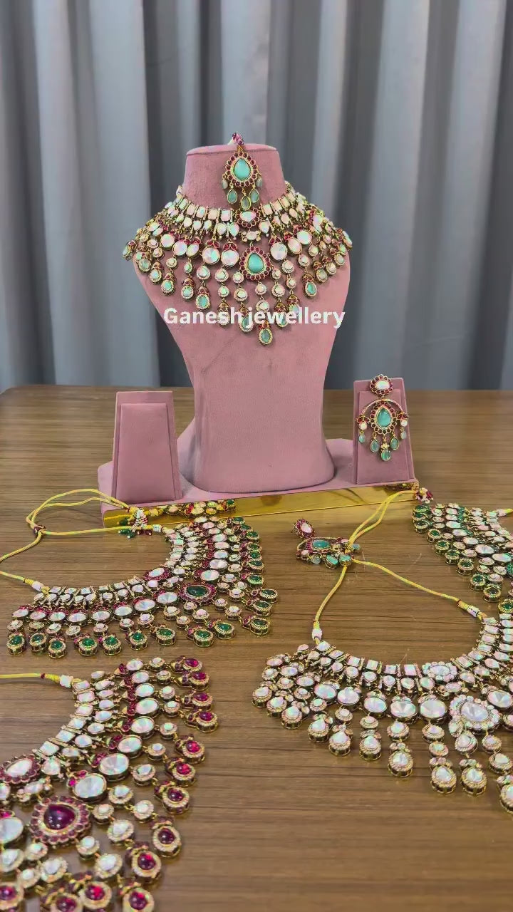 Bold Ruby-Emerald Kundan Polki Choker Set