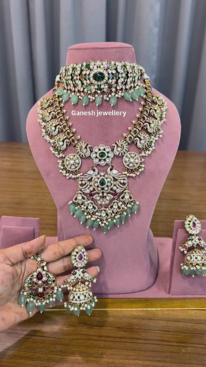 Delicate Mint Kundan Polki Choker Set