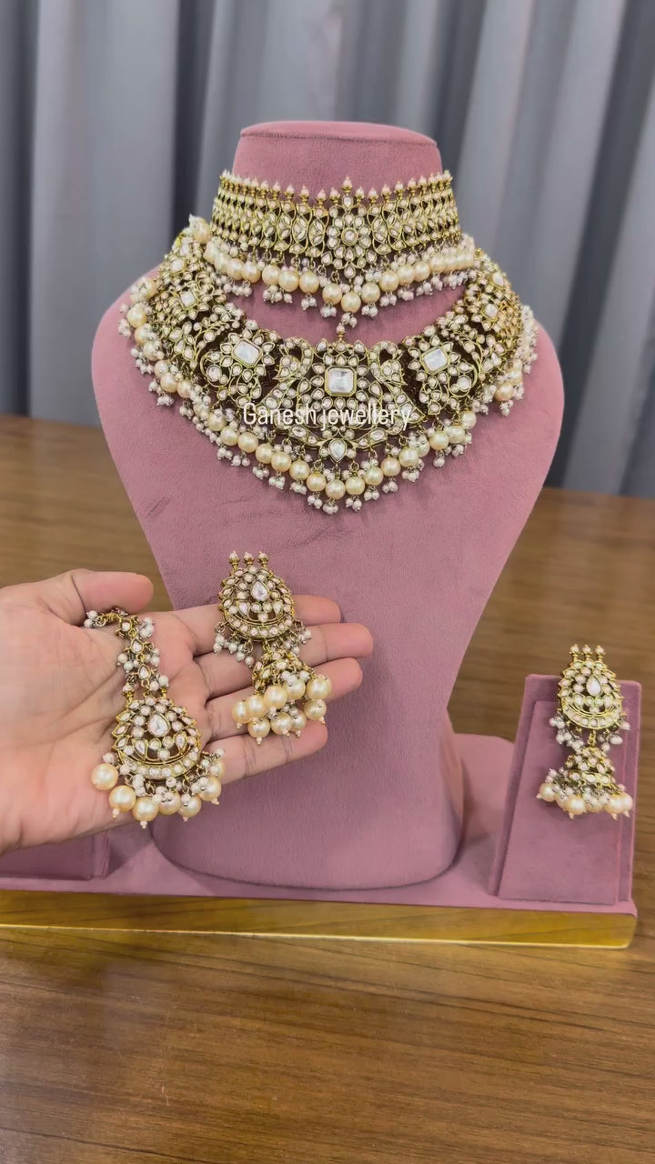 Kashmiri Mint Kundan Polki Choker Set