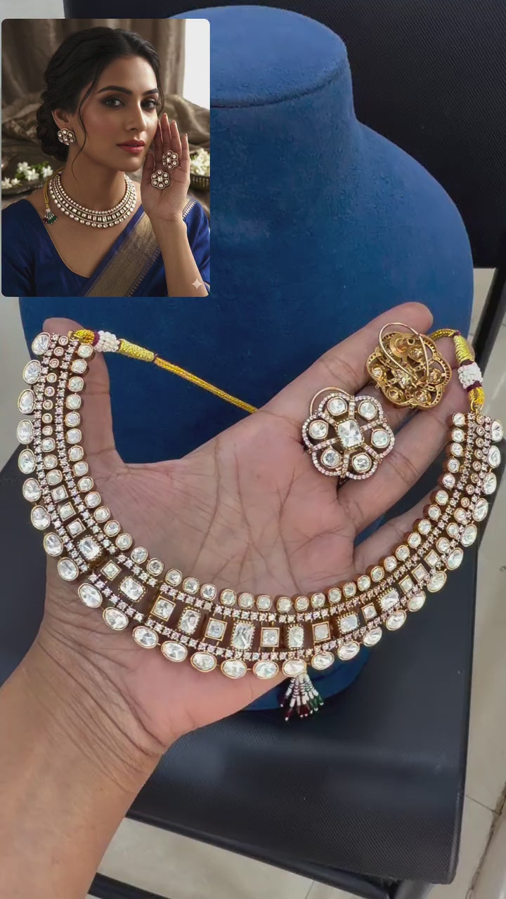 Timeless Pearl Kundan Polki Multi-Strand Necklace Set