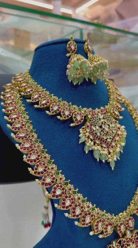 Temple Ruby-Green Kemp Bridal Set