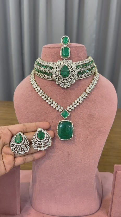 Victorian Emerald AD Bridal Set