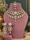 Imperial White Kundan Polki Choker Set with Maang Tikka - Kundan Polki Bridal Jewellery by Ganesh Kundan & Polki