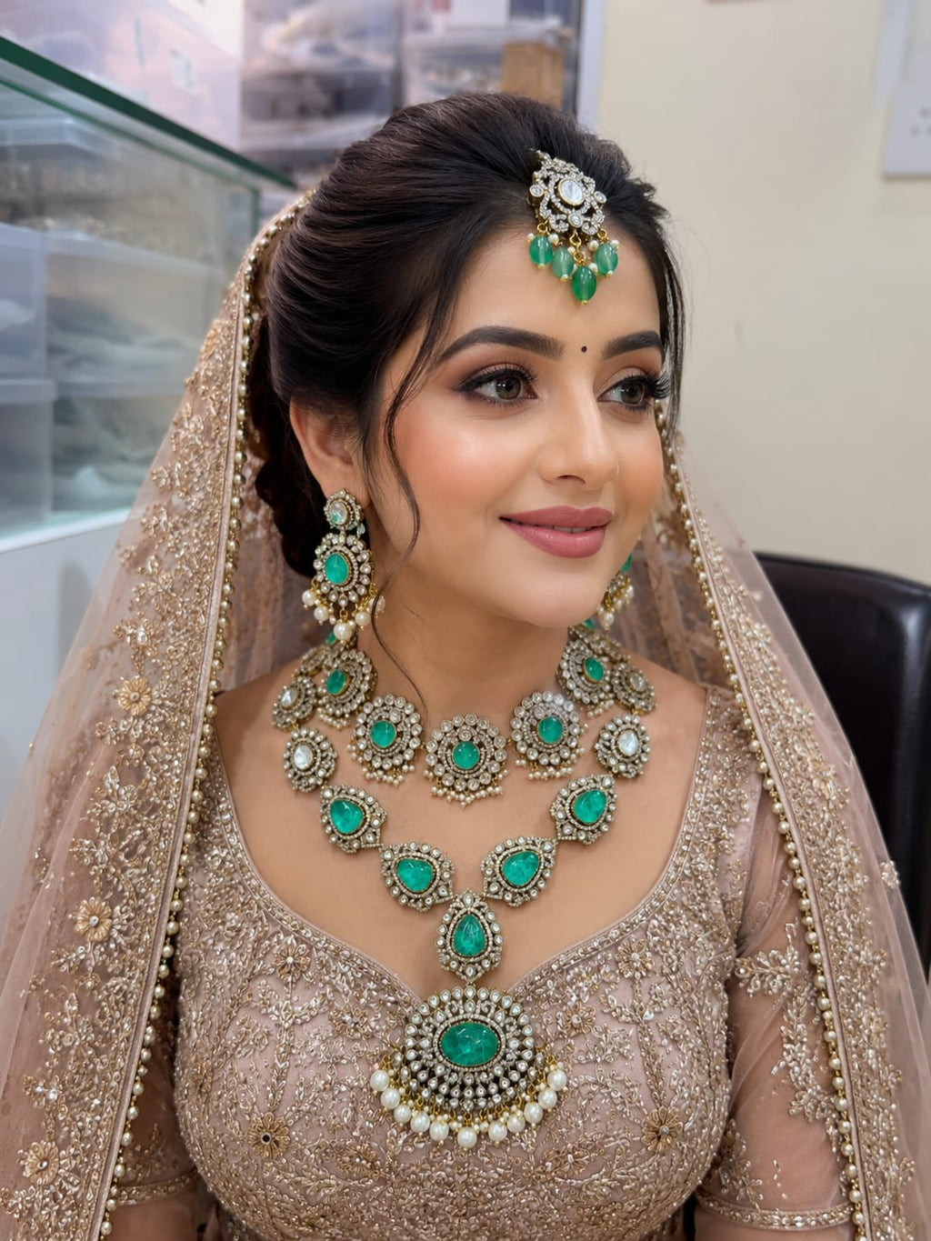 Traditional Polki Necklace Set for Brides
