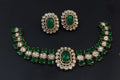Emerald Green Bridal Kundan Polki Choker Jewellery Set with Earrings
