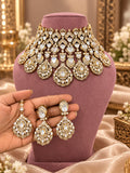 Flawless White Kundan Polki Choker Set - Kundan Polki Bridal Jewellery by Ganesh Kundan & Polki