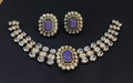 Lavender polki choker bridal jewellery set with matching earrings by Ganesh Kundan Jewellery