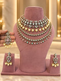 Mehendi-Ready Pink-Mint Kundan Polki Choker & Haar Set - Kundan Polki Bridal Jewellery by Ganesh Kundan & Polki
