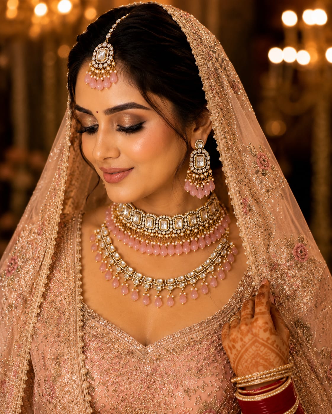 Wedding Kundan Choker with Matching Earrings