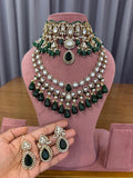 Green Kundan Polki Bridal Choker Necklace Set