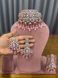 Flawless Pink Kundan Polki Choker Set - Kundan Polki Bridal Jewellery by Ganesh Kundan & Polki