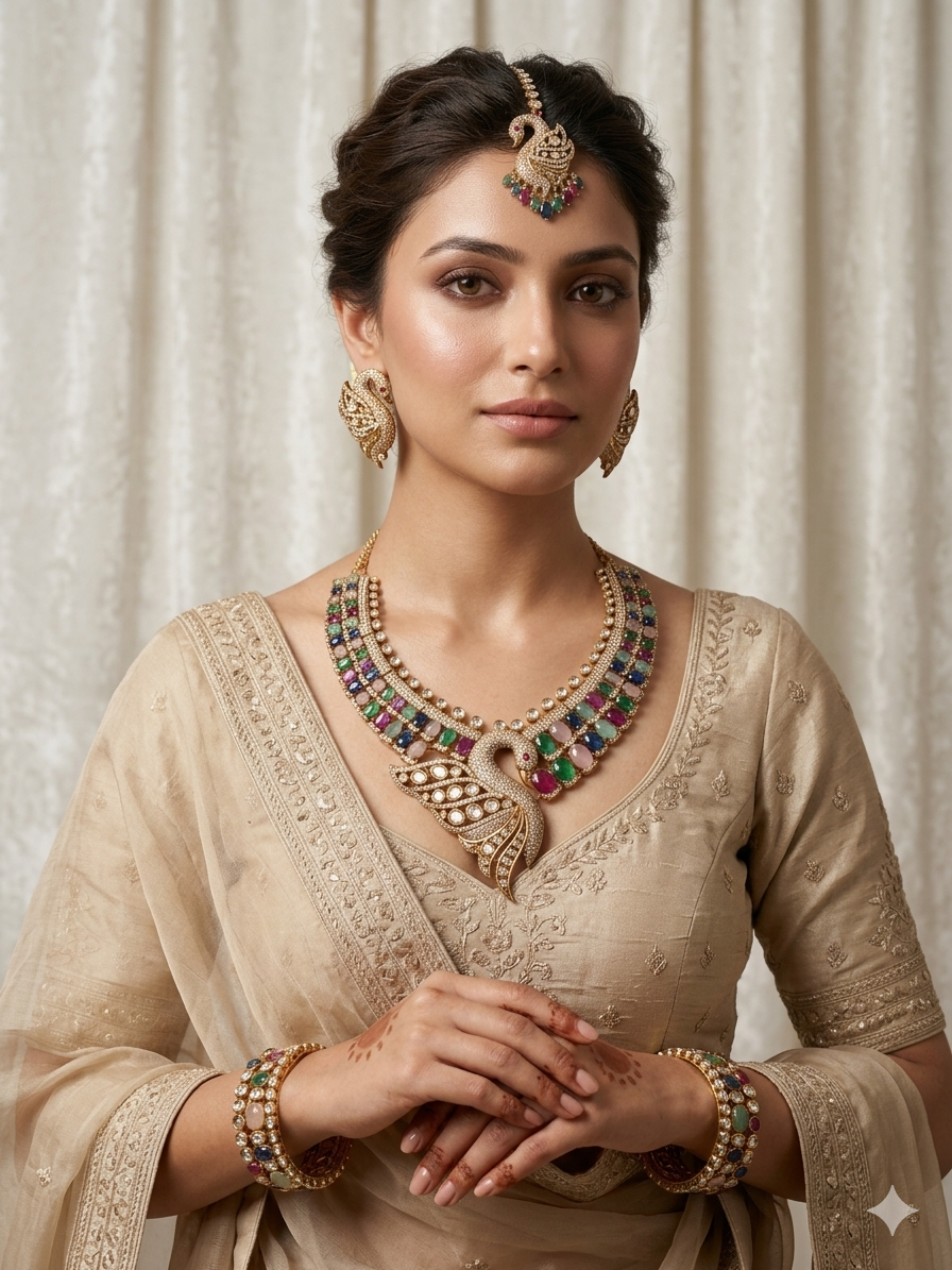 Luxury artificial Kundan set for Indian wedding look