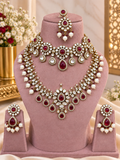 Shaadi-Ready Ruby Kundan Polki Bridal Choker & Haar Set - Kundan Polki Bridal Jewellery by Ganesh Kundan & Polki