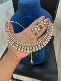 Bridal kundan polki choker necklace set with earrings gold finish
