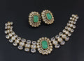 Green Bridal Kundan Polki Choker Jewellery Set with Earrings