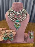 Royal Mint Green Bridal Kundan Jewellery Set for Wedding