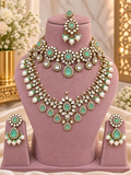 Bespoke Mint-White Kundan Polki Choker & Haar Set - Kundan Polki Bridal Jewellery by Ganesh Kundan & Polki