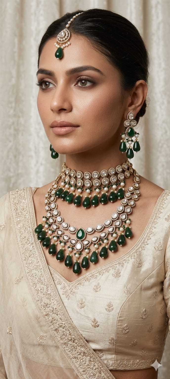 Premium artificial wedding jewellery set for Indian brides