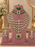 Ornate Emerald Kundan Polki Choker & Long Haar Set - Kundan Polki Bridal Jewellery by Ganesh Kundan & Polki