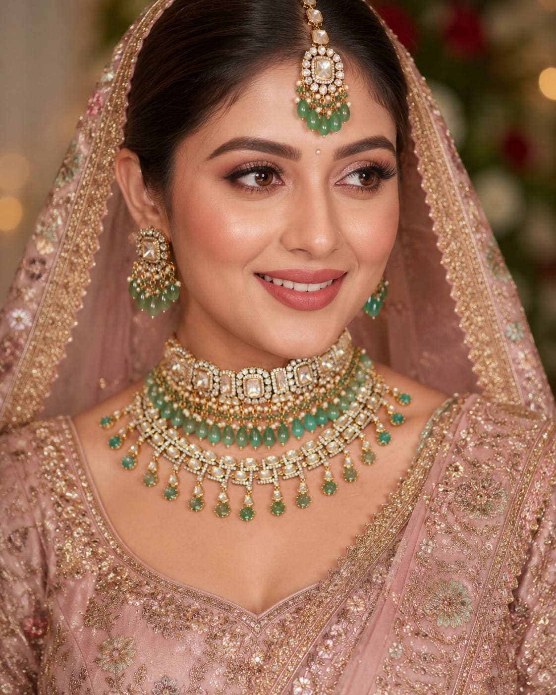 Artificial Bridal Kundan Necklace with Earrings