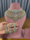 Mint Green Bridal Kundan Choker Jewellery Set by Ganesh Kundan & Polki.