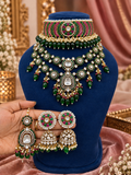 Mughal Ruby-Emerald Kundan Polki Choker & Haar Set - Kundan Polki Bridal Jewellery by Ganesh Kundan & Polki